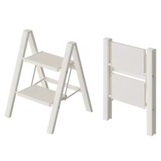 日常工具家用折疊梯 白色 2層, 1個