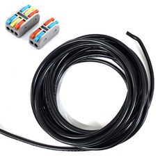 One Stop 2C VCTF 0.75SQ 切斷電線 黑色 3m+電線接頭 2入組, 1組