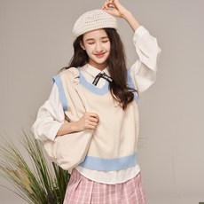applepink 女童款字母蝴蝶結雪紡襯衫 S102