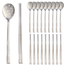 Modu Cook不鏽鋼餐廳用營業用筷子 10雙組, 1組, 單色, 勺子 10p + 筷子 10p