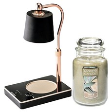 Yankee Candle Ja Candle 大+光控定時器蠟燭加熱器組, 黑色(蠟燭加熱器）, 鼠尾草和柑橘