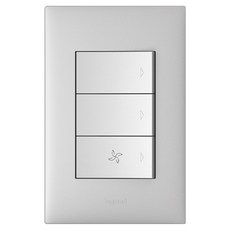 Legrand 羅格朗 Apella銀色簡約3孔下方FAN開關, 1個