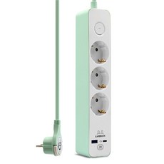 러그 박스 고속충전 USB C타입 1포트 3500W 고용량멀티탭 3구, 민트, 1개, 3m