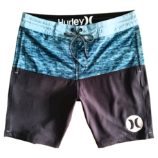 Hurley 成人男沙灘褲, 32, 灰色 + 綠色, 時尚撞色設計, 快乾舒適