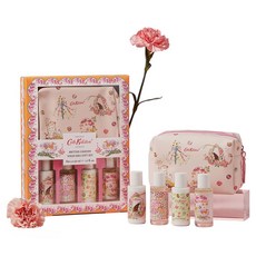 캐스키드슨 브리티쉬가든 여행용 바디워시 50ml 2종 + 바디로션 50ml 2종 + 워시백 파우치 세트, 1세트