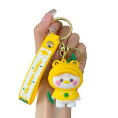 도림 우비 오리 가방 자동차 키링, 옐로우, 1개 옐로우, 1개