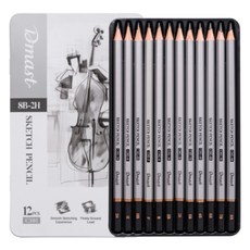 美術素描專家繪圖鉛筆 12入組, 1組, 黑色(12種)