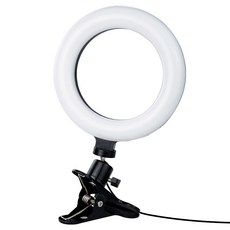 컴스마트 집게형 거치 스탠드 LED 링 라이트 16cm, 1개