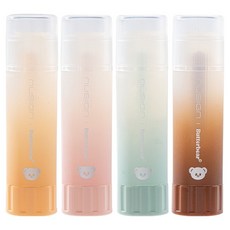 버터베어 글루스틱 고체풀 옐로우 + 핑크 + 그린 + 브라운 4종 세트, 60g, 1세트 15g, 1세트