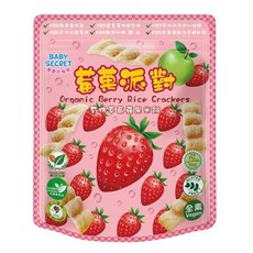 BABY SECRET 寶寶的秘密 有機草莓蘋果米餅, 25g, 台灣產, 草莓蘋果, 1包