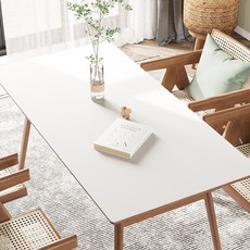하우즈룸 가죽 방수 식탁 테이블매트, 화이트, 1개, 대형(60 x 120 cm)
