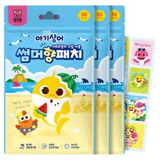 아텍스 유아용 핑크퐁 아기상어 썸머 향패치 날벌레 기피제 30p, 혼합색상, 3개