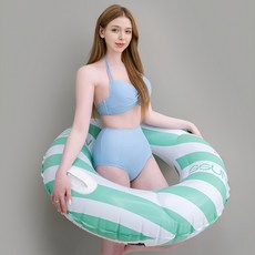 SSUN條紋版圓形泳圈 大型 100cm, 薄荷, 1個