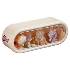 Mositic壁掛式膠囊型公仔裝飾品展示櫃 奶油白 1層, 1個