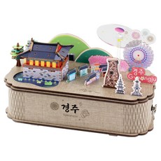 영공방 경주 DIY 입체퍼즐 모형 회전우드 오르골, 혼합색상, 1개
