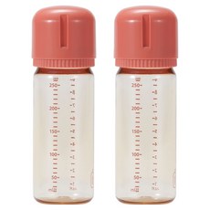 요한손베비스 유아용 PPSU 노꼭지 이지케어 젖병 트윈팩, 코랄핑크, 2개, 260ml