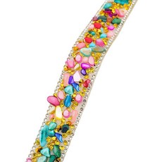 微笑的珠寶鑲鑽貼紙 2cm, 混色線, 1個