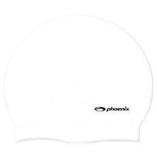 피닉스 실리콘 로고 솔리드형 수영모 PCS-02, 화이트, 1개