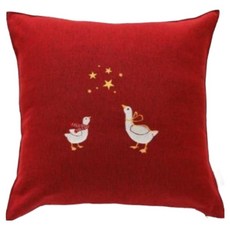 ORIGO 刺繡靠枕套, 石榴紅鵝