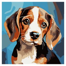 ArtLife 藝術生活 DIY 數字油畫 含框 AQ011 20 x 20cm, 1組, 柔情似犬