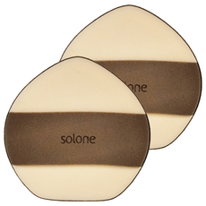 Solone 雙面慕斯氣墊粉撲 2入, Rubycell高密度粉撲, 2個, 桃形