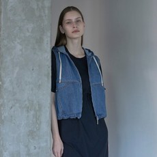 Olivia Lauren 牛仔連帽背心 VVBQC5M3371
