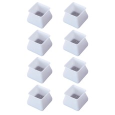 葉子小舖 防滑矽膠桌椅腳套, 方形有毛氈, 白色 Set 8個, 3.8 x 3.5 x 3cm