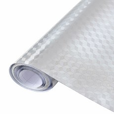 SP SAUCE 立體菱形紋防油汙鋁箔貼紙 500 x 60cm，廚房防油貼紙，自黏鋁箔紙，耐高溫易清潔, 1個