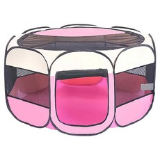 八角寵物帳篷 73 x 73 x 46cm 粉色 寵物遊戲屋 寵物帳篷, 1個