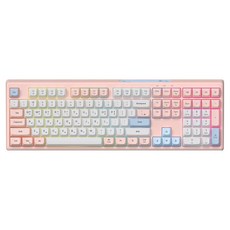 긱스타 USB C 유선 멤브레인 키보드, Pink + Blue + White, GK01P, 백축