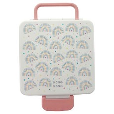 kong kong 方型密封便當盒, 白色彩虹, 1個