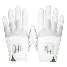 女款KPGA New Handle合成皮革高爾夫手套 雙手用 GHG19002, 1個, 白色的