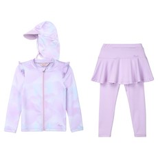 페리미츠 여아용 하트오로라 래쉬가드 상하의 + 수모 47cm 세트 P2522A870 리미츠 여아용 하트오로라 래쉬가드 상하의 + 수모 47cm 세트 P2522A870