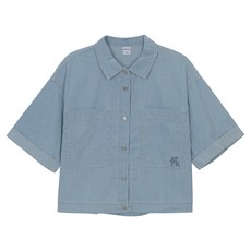 applepink 青少年寬鬆版型露臍襯衫 S301