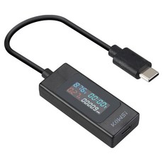 코우시 Coms C타입 테스터기 전류 전압 충전용량 시간 측정 테스트 IH727, 블랙, 1개, 15cm