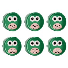 插座安全蓋 貓頭鷹, 綠色, 6個