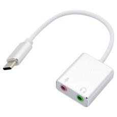 Coms USB 3.1 Type C音效卡連接音訊轉換器外接式 3.5mm 7.1CH 銀色, 1個, BT326