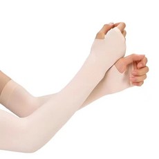 PORA BELLA 男女款運動防曬冰絲涼感直筒露指袖套 UVS013, 露指款 膚色, 1雙