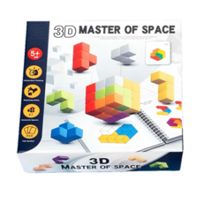 Puzzle 3D建構空間大師 立體邏輯魔方積木玩具 7片, 混和顏色, 1盒
