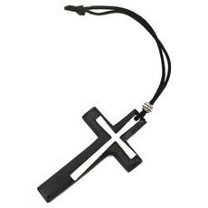 Signpost新車禮物車用十字裝飾 8*5cm, 黑色+銀色金屬, 1個