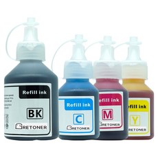 브라더 BT6000BK / BT5000 호환잉크 4종 세트, 검정, 파랑, 빨강, 노랑, 1세트