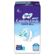 SOFY 蘇菲 Cooling Fresh衛生棉 翼型 超長, 1套, 16件, 過夜或更長時間