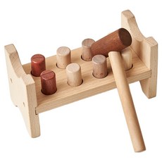 Todolibro Einbaum原木教具槌子遊戲, 1個, 天然木材顏色
