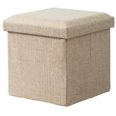 無品牌 收納椅正方形 25 x 25cm 米色 - 多功能收納椅凳/儲物椅, 1個