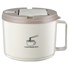 couselect 316不鏽鋼泡麵碗 雙層隔熱防燙便當盒 學生宿舍湯碗 1.3L 米白色, 1個