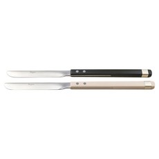 Bogen 方形Solne餐具甜點刀, 黑色、深米色, 1套