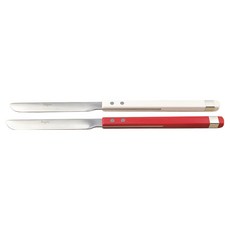Bogen 方形Solne餐具甜點刀, 白色、寶石紅色, 1套