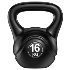 環保壺鈴, 黑色, 16kg, 無味, 健身重訓器材，增強核心肌群，提升運動表現, 1個