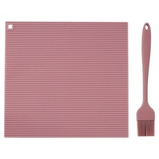 Siligarden 韓國製造矽膠海苔捲海苔飯捲+油刷組, 1個, 深粉色