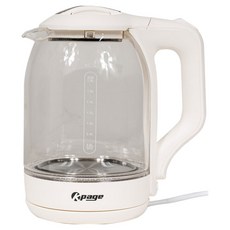 케이페이지 스테인레스 열판 무선 내열유리 전기포트 1.8L 화이트, KEP-G18W KEP-G18W